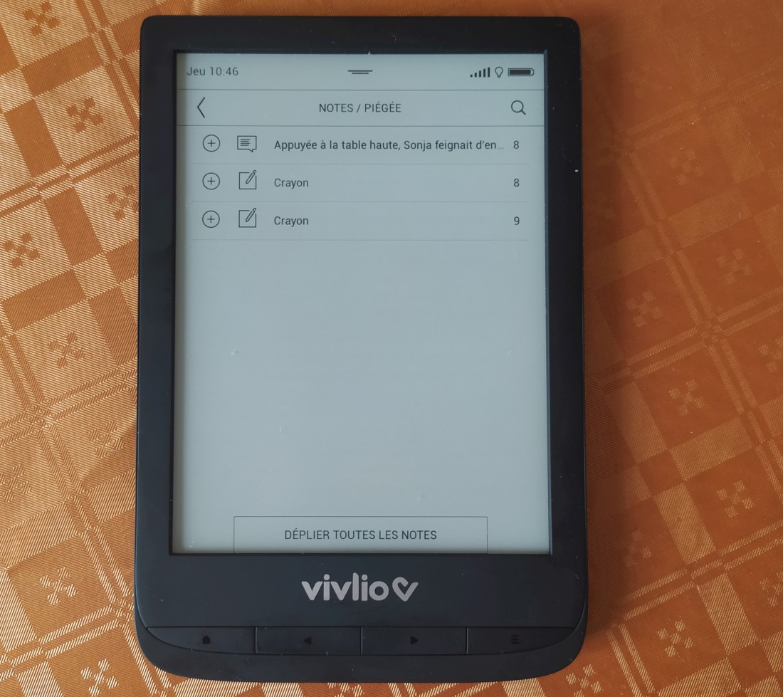 Comment gérer les notes des ebooks des liseuses Vivlio ?