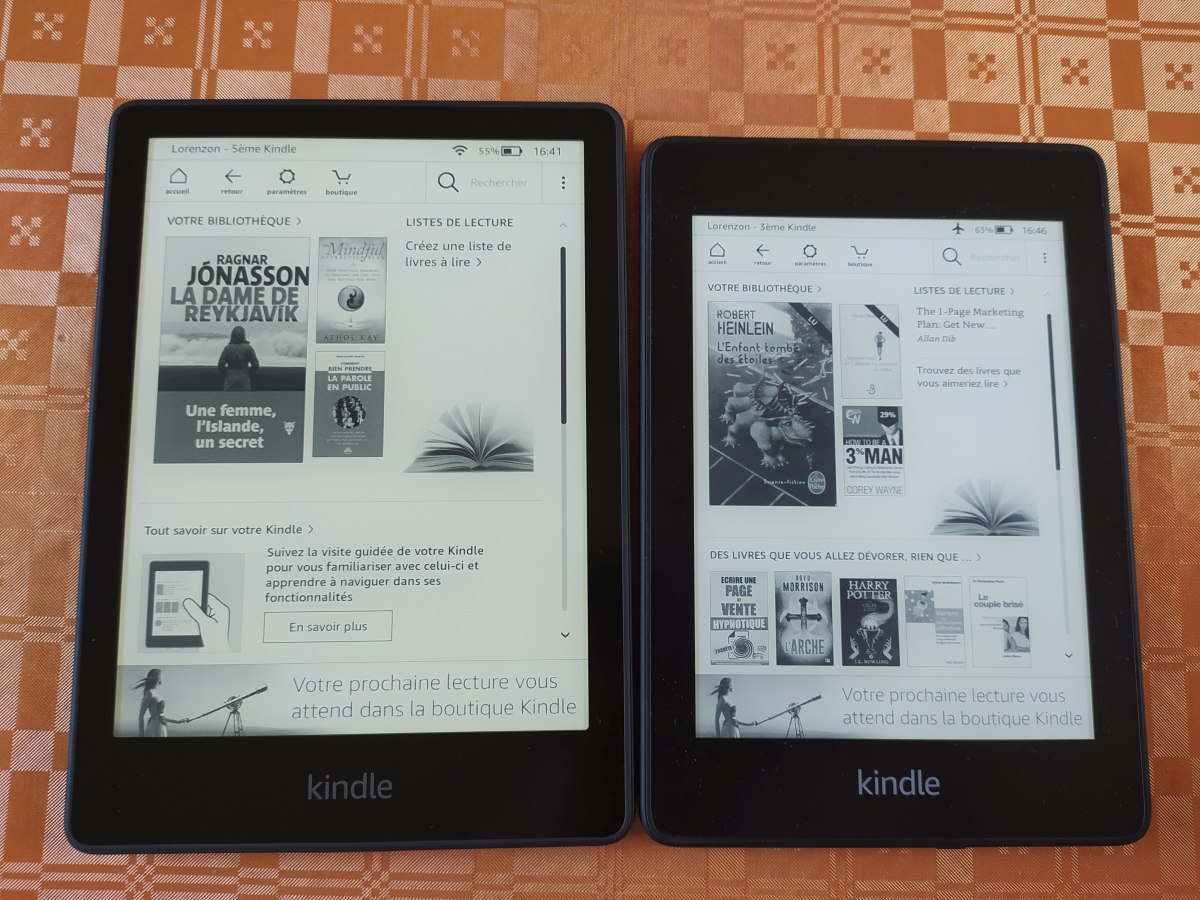comparaison liseuse Kindle  meilleures tableau comparatif