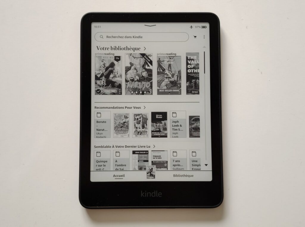 test kindle paperwhite 7 pouces